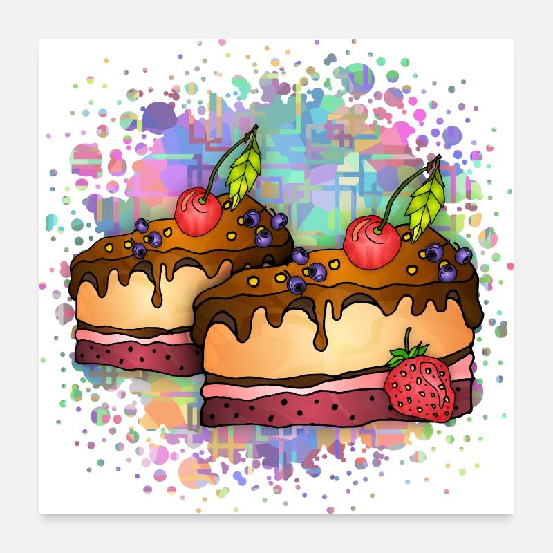 Gâteaux Poster 60 x 60 cm