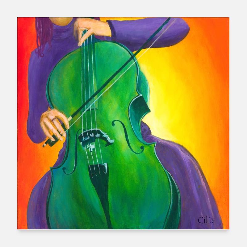 Violoncelle Poster 60 x 60 cm
