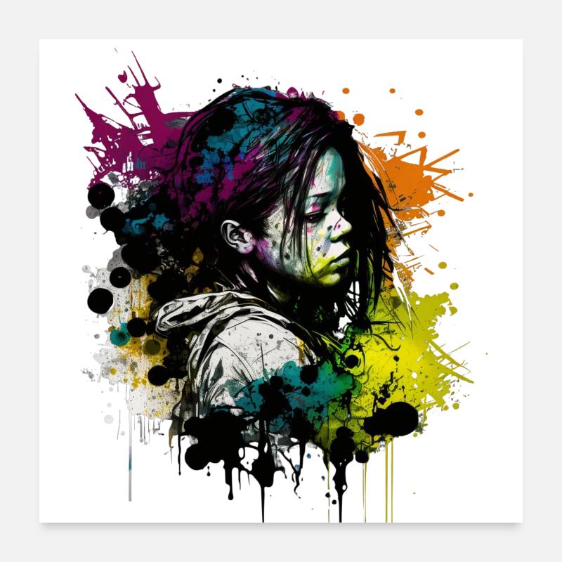 An image inspired by street art Poster 24" x 24" (60x60 cm)