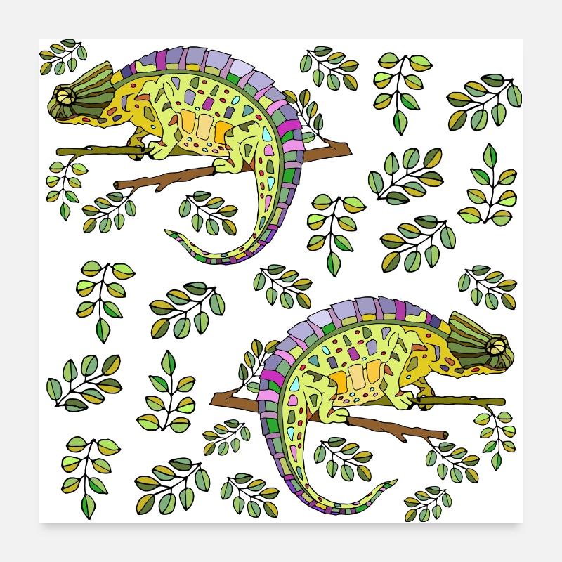 Chameleons Poster 24" x 24" (60x60 cm)