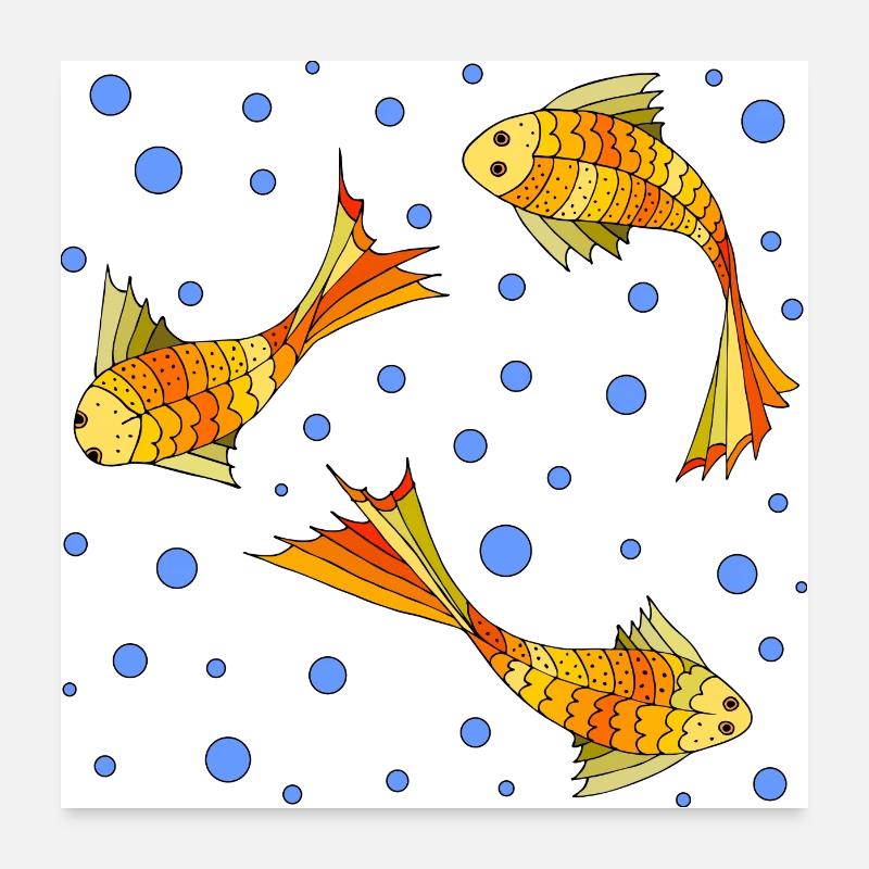 Poissons Poster 60 x 60 cm