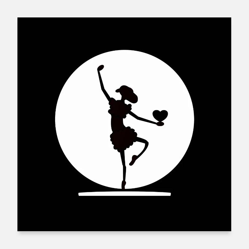 Dancing Ballet Silhouette Poster 24" x 24" (60x60 cm)
