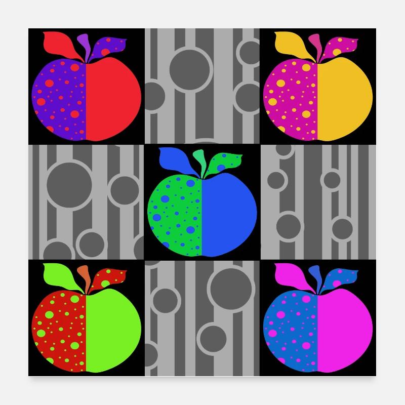 Pommes - Poster 60 x 60 cm - blanc