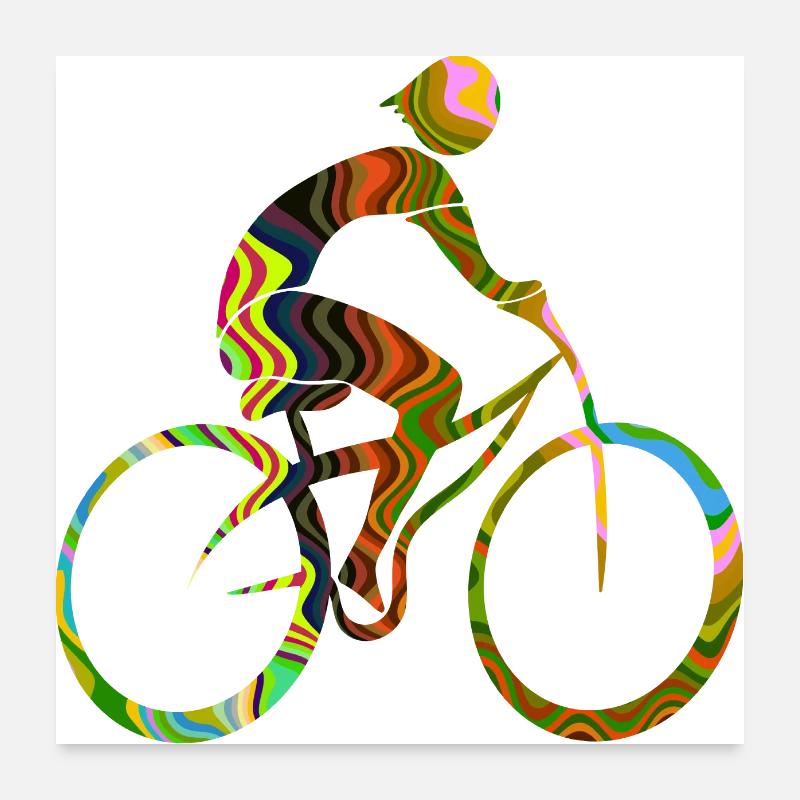 Radfahrer Poster 60x60 cm