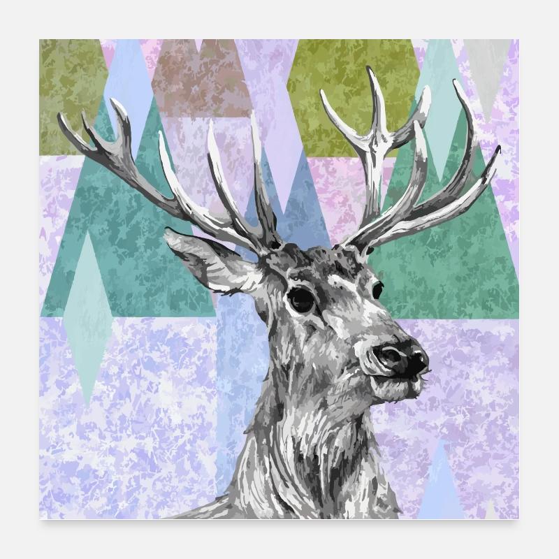 Hirsch Poster 60x60 cm