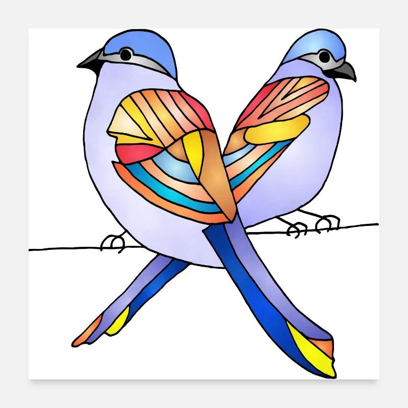 Birds Poster 24" x 24" (60x60 cm)