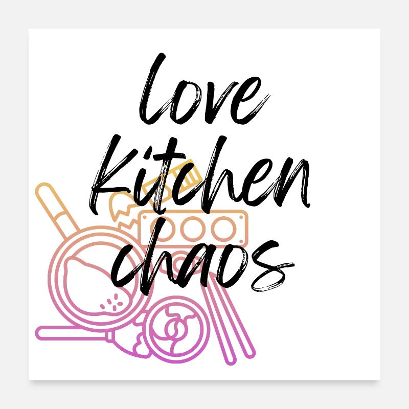 Kitchen chaos Poster 24" x 24" (60x60 cm)