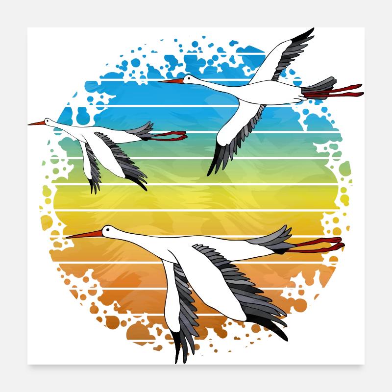 Cigognes Poster 60 x 60 cm