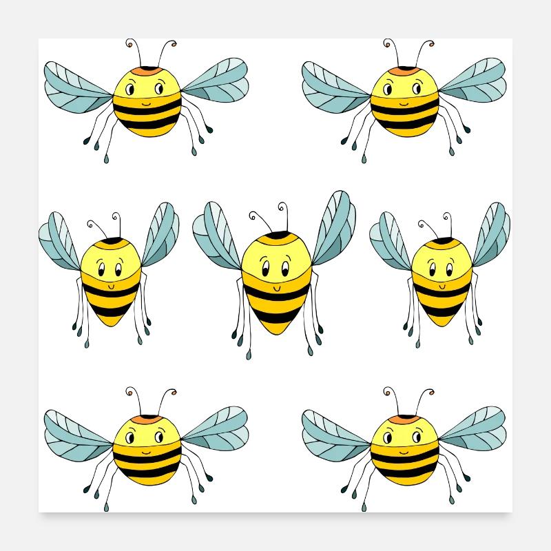 Bees Poster 24" x 24" (60x60 cm)
