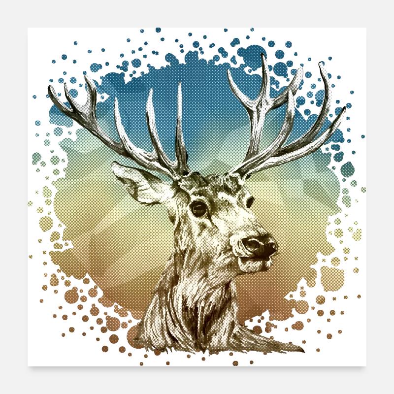 Hirsch Poster 60x60 cm