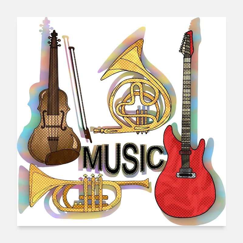 Instruments de musique Poster 60 x 60 cm