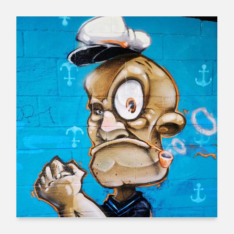 Graffiti du marin féroce Poster 60 x 60 cm
