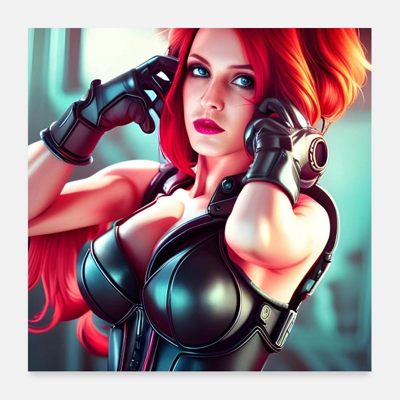 Awesome Redhead Portrait Poster 24" x 24" (60x60 cm)