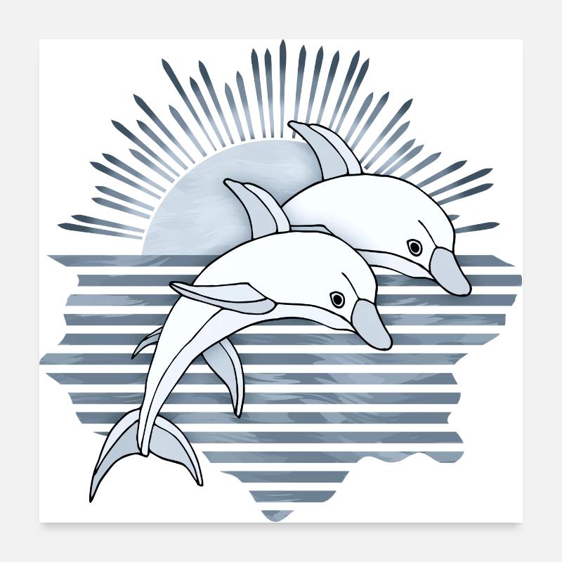 Dauphins Poster 60 x 60 cm