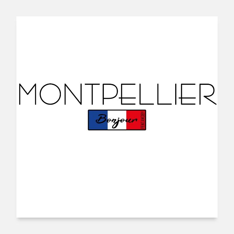 MONTPELLIER FRANKREICH URLAUB SOMMER PARTY (b) Poster 60x60 cm