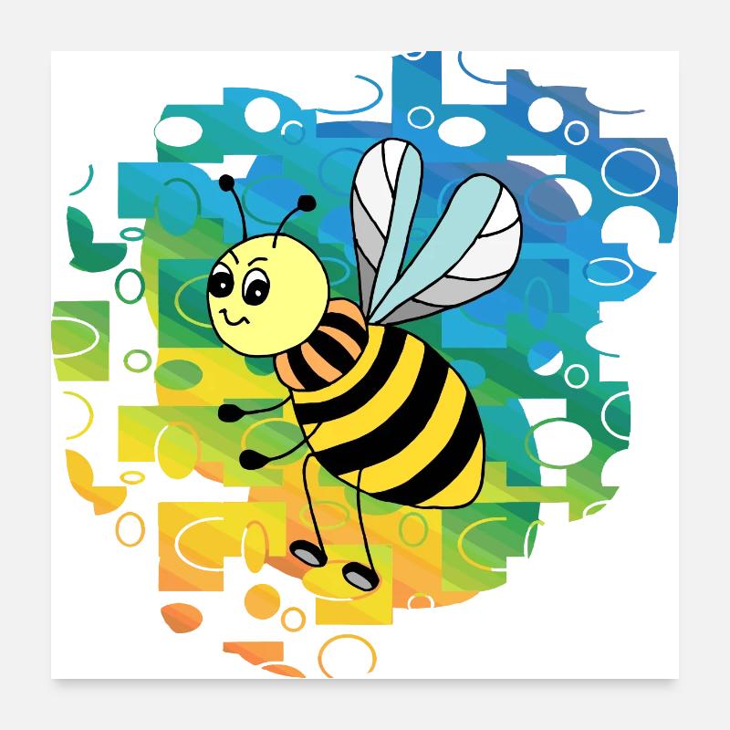 Abeille - Poster 60 x 60 cm - blanc