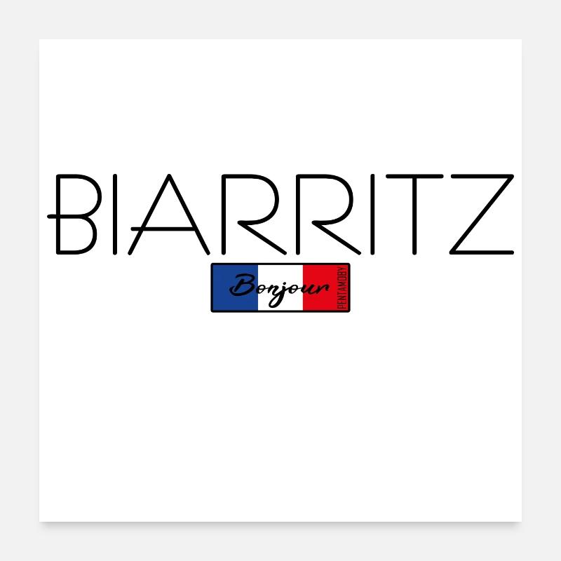 BIARRITZ FRANKREICH URLAUB SOMMER PARTY (b) Poster 60x60 cm
