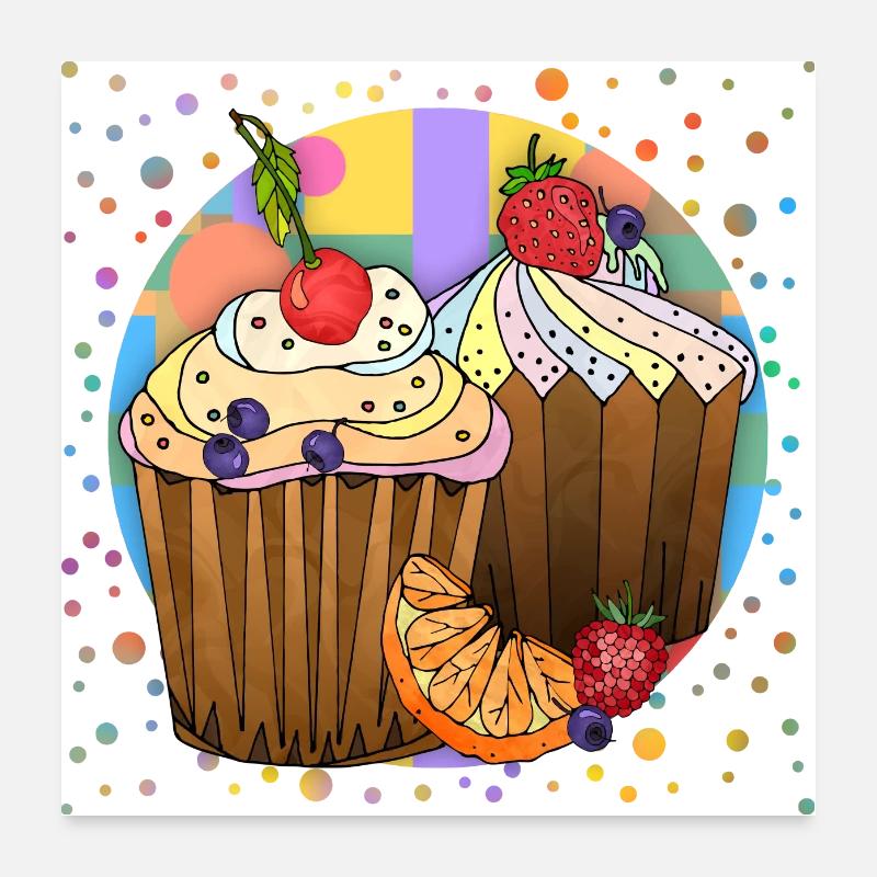 Kuchen Poster 60x60 cm