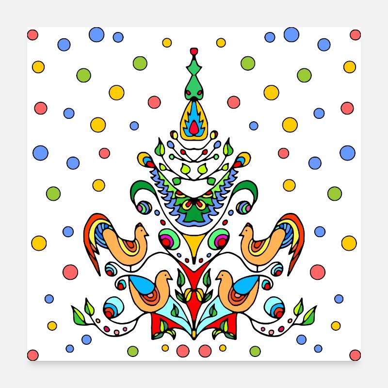 Hen and rooster Poster 24" x 24" (60x60 cm)
