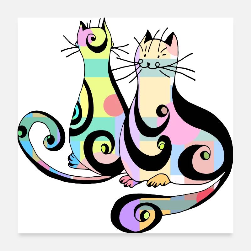 Chats Poster 60 x 60 cm