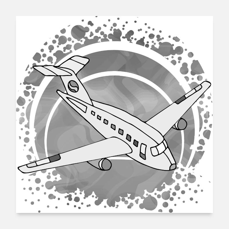 Flugzeug Poster 60x60 cm