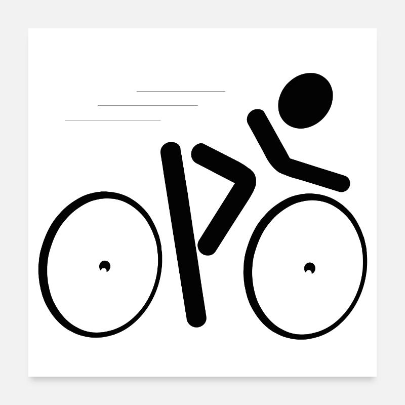 Icône de vélo de route Poster 60 x 60 cm