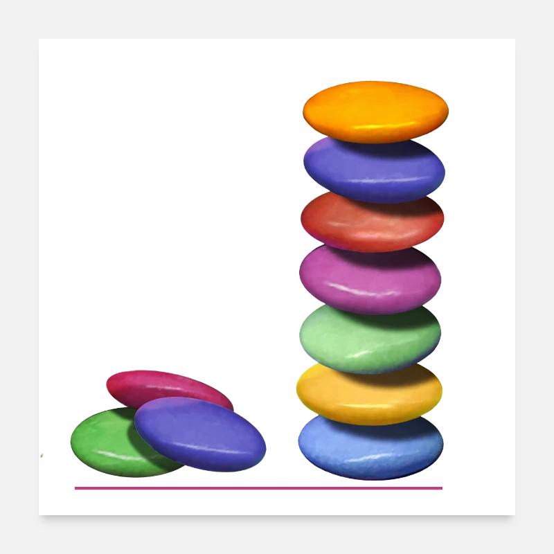 stacked chocolate lentils Poster 24" x 24" (60x60 cm)