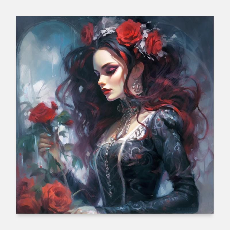 Belle dame gothique Poster 60 x 60 cm