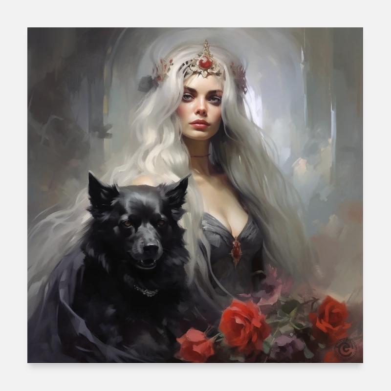 Gothic Queen with Crown Poster 24" x 24" (60x60 cm)