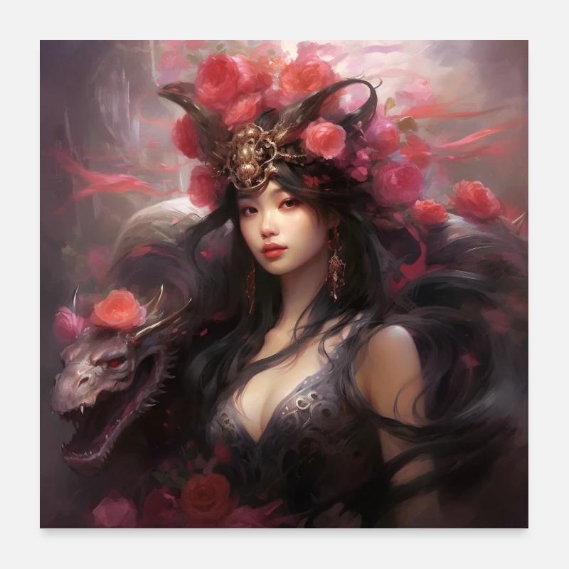 Reine des dragons Poster 60 x 60 cm