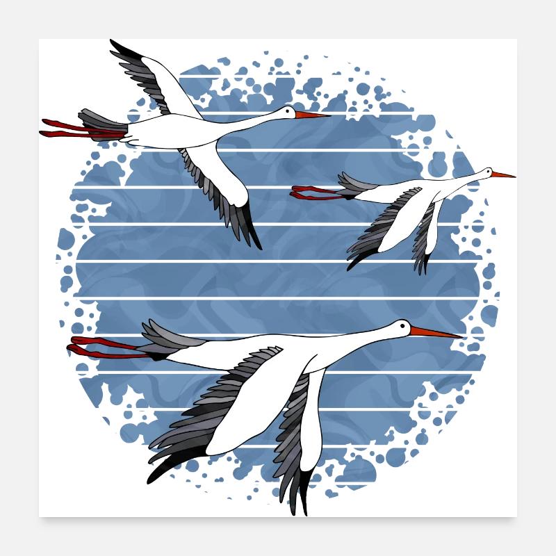 Storks Poster 24" x 24" (60x60 cm)