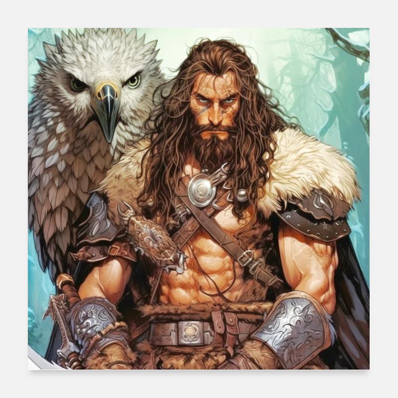 Barbarian warrior Poster 24" x 24" (60x60 cm)