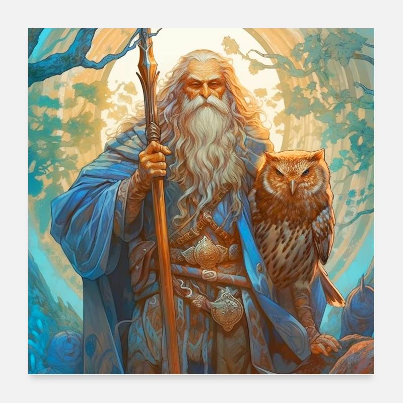Magicien celtique Poster 60 x 60 cm