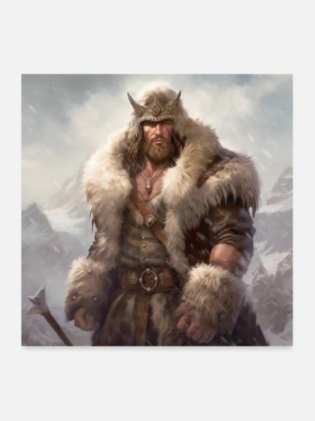 Barbaren-König - Poster 60x60 cm - Weiß - Vorne