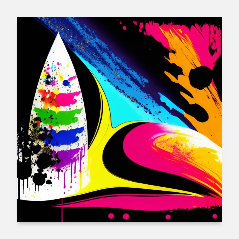 Poster abstrakte Farbspritzer Poster 60x60 cm