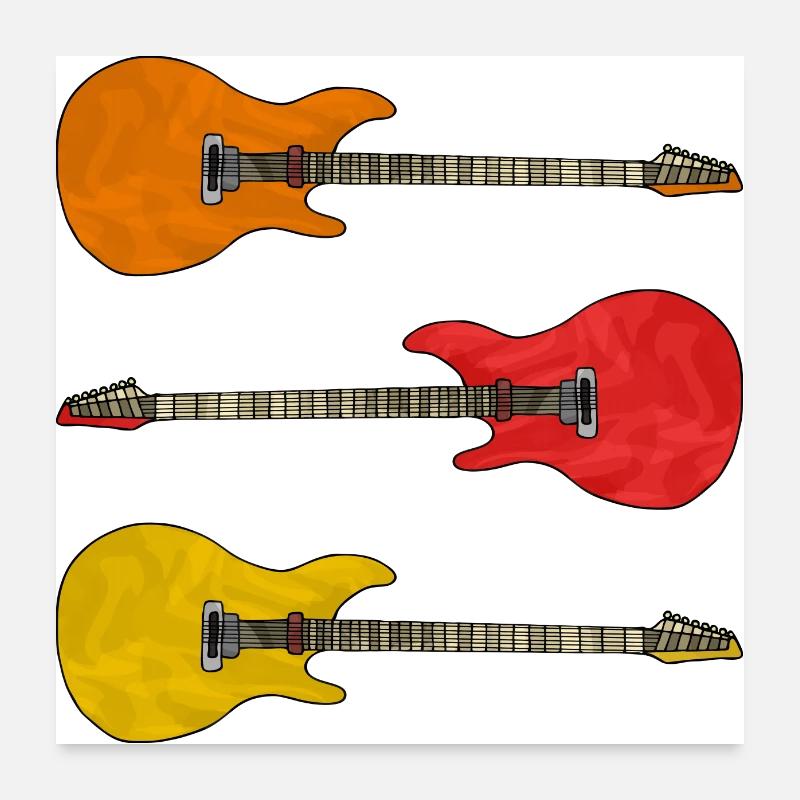 Guitars Poster 24" x 24" (60x60 cm)