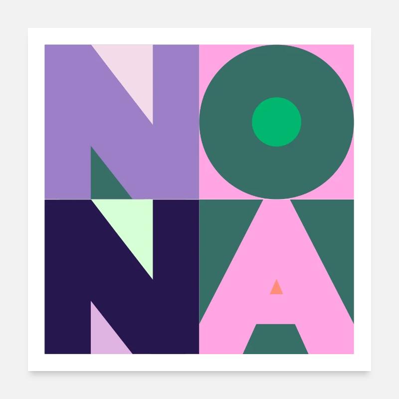 NONA Pop Art - Poster 60x60 cm - Weiß