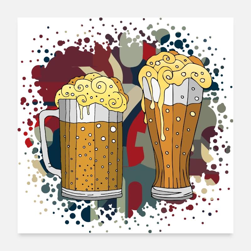 Becher und Glas Poster 60x60 cm