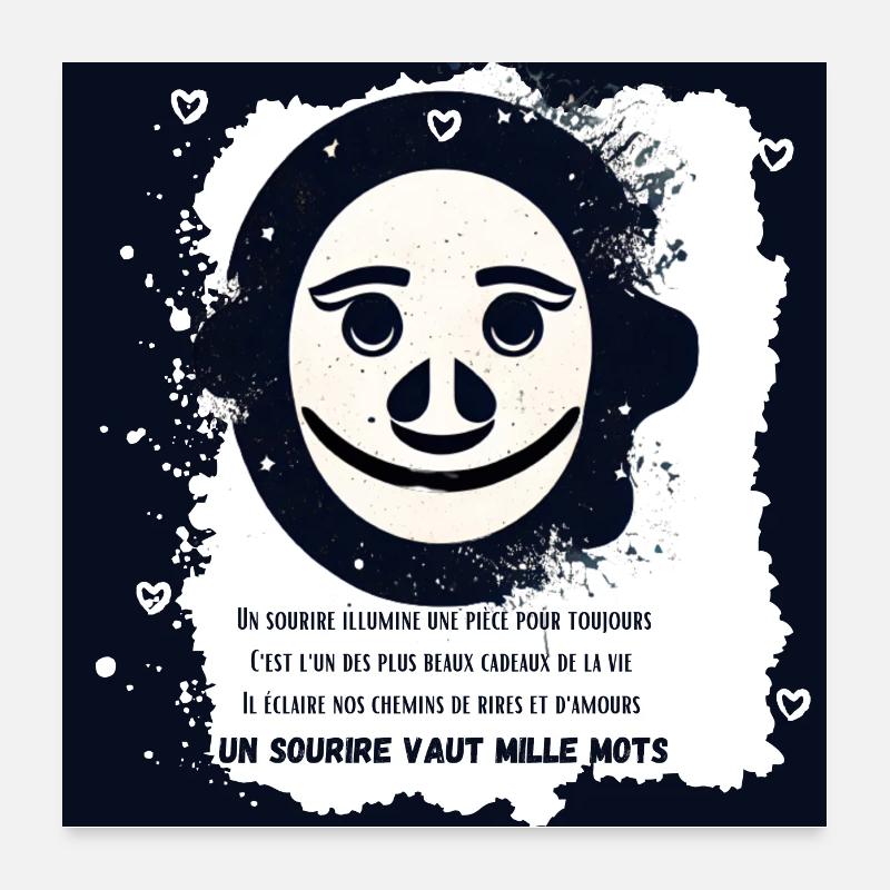 Poetic." A Smile is better than a thousand words" Poster 24" x 24" (60x60 cm)