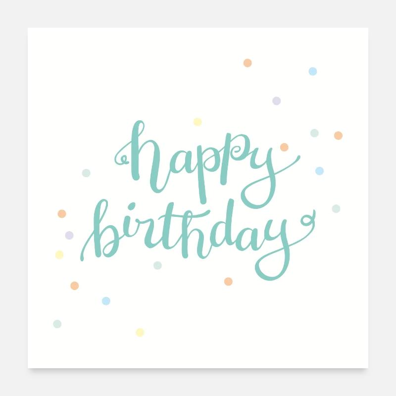 Happy Birthday Poster 60x60 cm