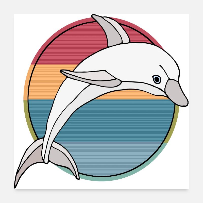 Dolphin Poster 24" x 24" (60x60 cm)