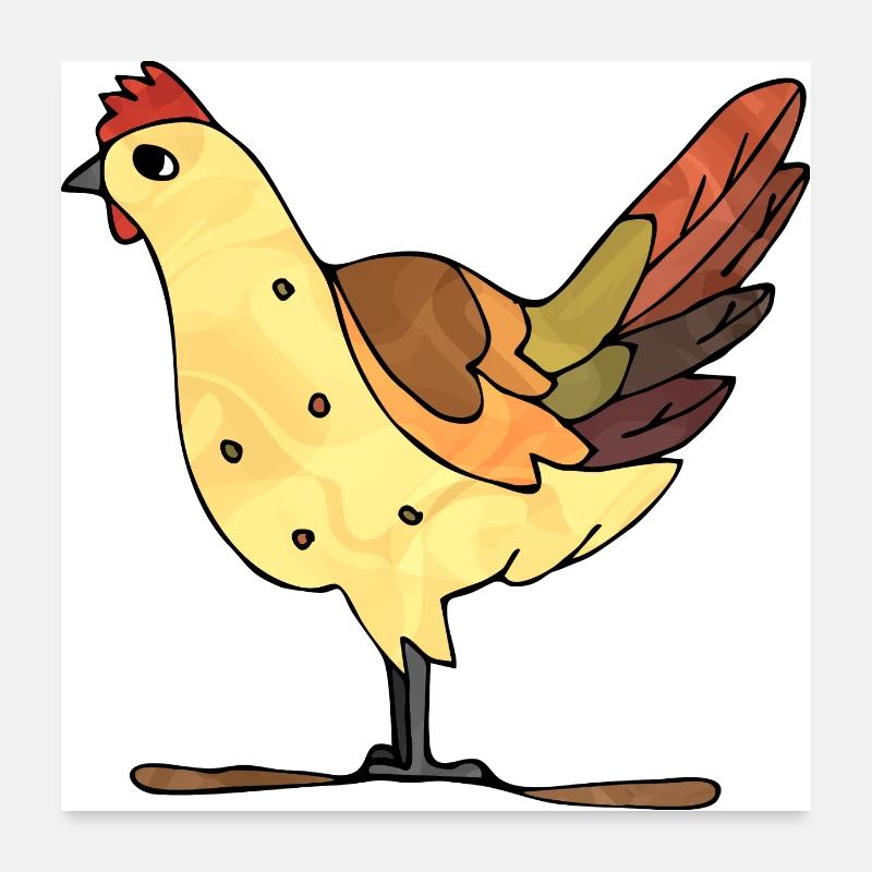 Hen Poster 24" x 24" (60x60 cm)