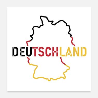 Mappa della Germania Poster 60x60 cm