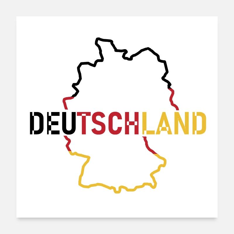 Carte de l’Allemagne Poster 60 x 60 cm