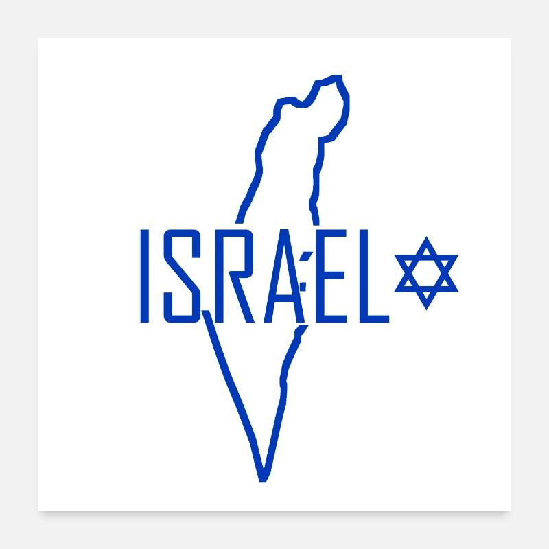 Carte d’Israël Poster 60 x 60 cm