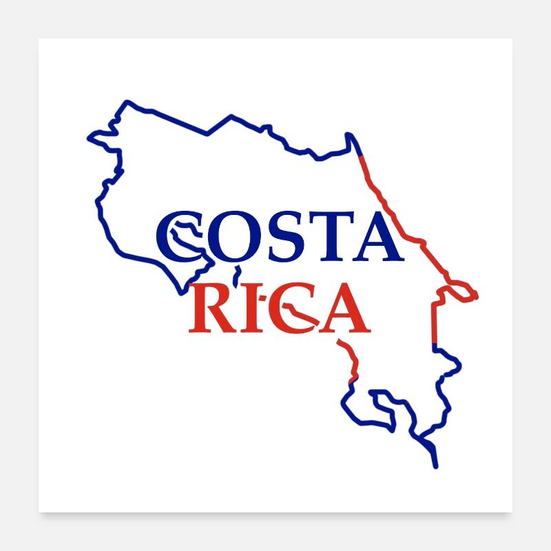 Mapa de Costa Rica Póster 60x60 cm