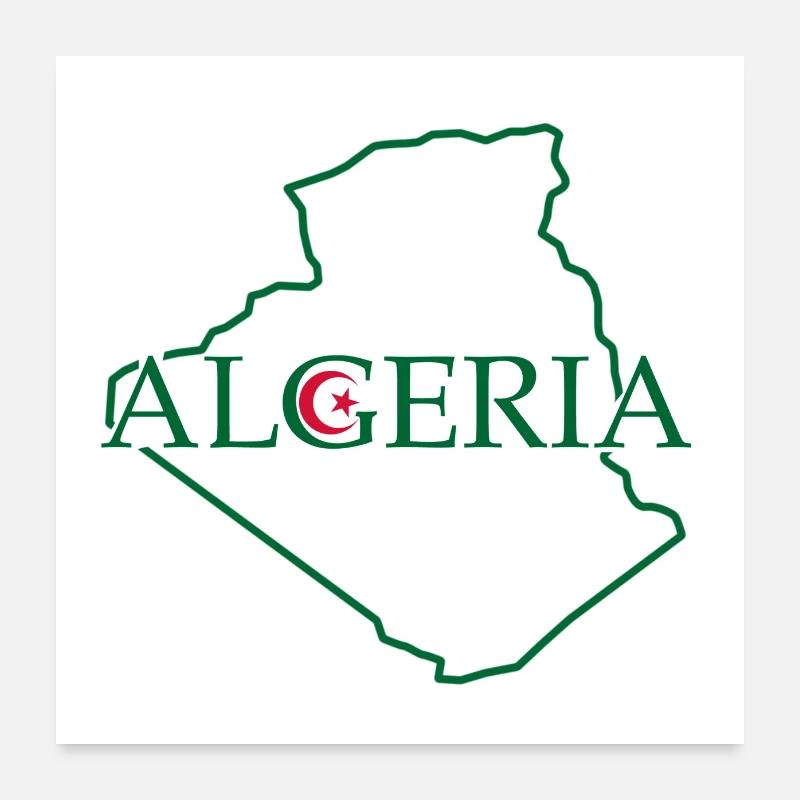 Map of Algeria Poster 24" x 24" (60x60 cm)