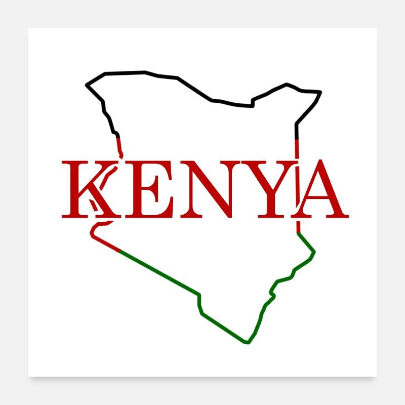 Carte du Kenya Poster 60 x 60 cm