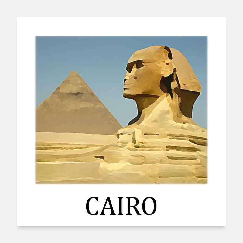 Pyramides de Gizeh - Poster 60 x 60 cm - blanc