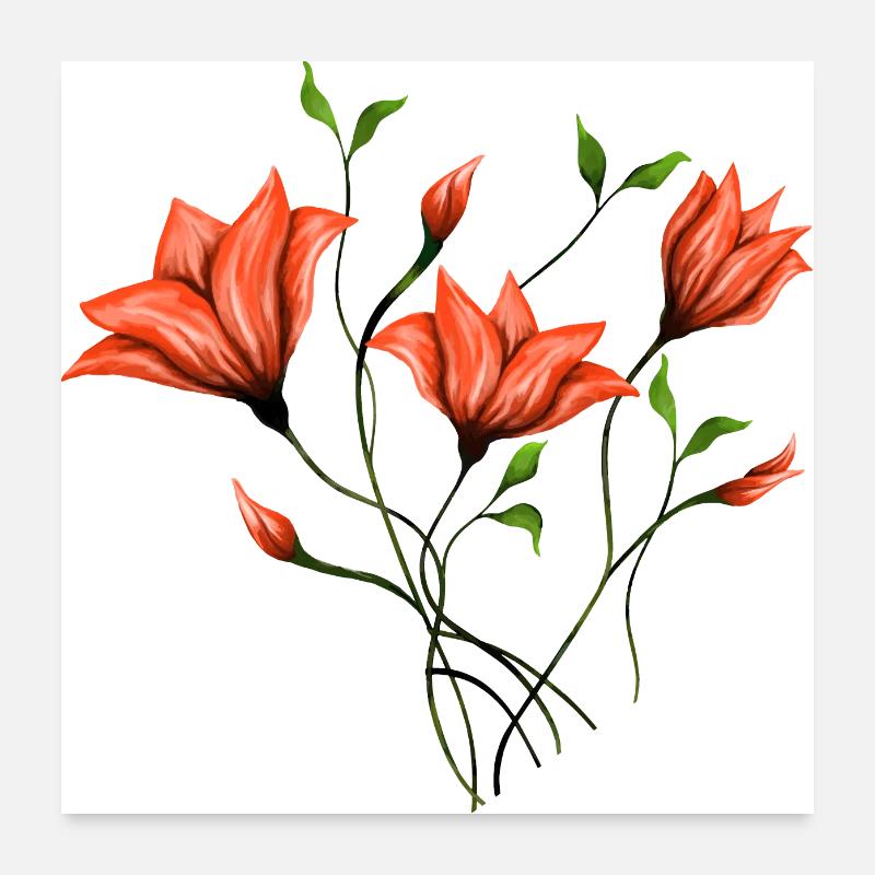 Blumen Poster 60x60 cm